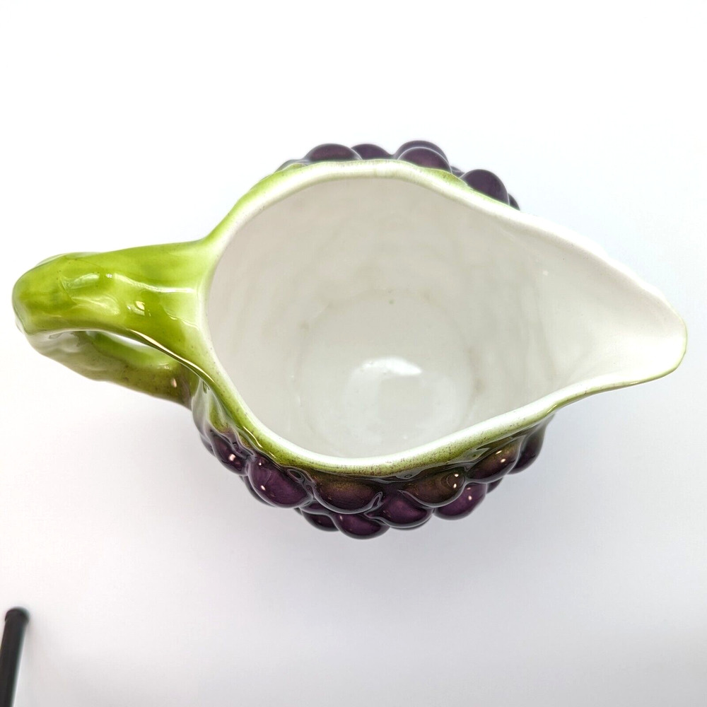 Vintage Pier 1 Majolica Grape Vine Pitcher 3D Made in Italy - Picture 8 of 12